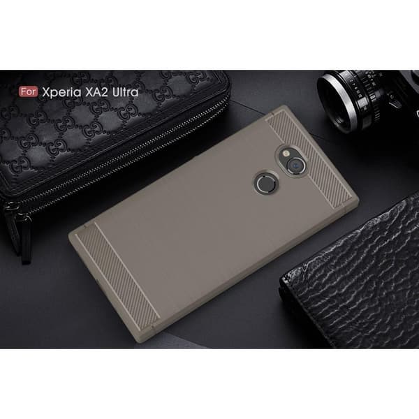 Carbon Brushed Mobilskal till Sony Xperia XA2 Ultra - Grå