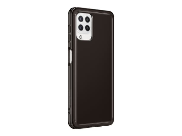Samsung EF-QA225 - Baksidesskydd för mobiltelefon - termoplastisk polyuretan (TPU) - transparent, svart - för Galaxy A22