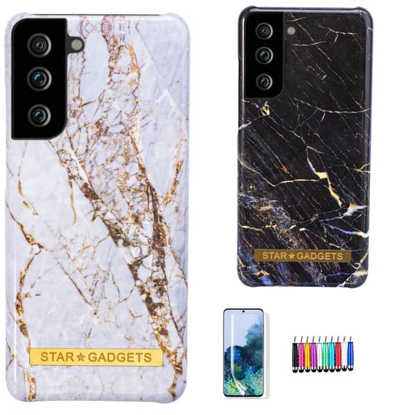 Samsung Galaxy S21 - Skal / Skydd / Marmor White