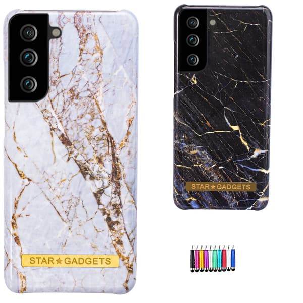 Samsung Galaxy S21 - Skal / Skydd / Marmor White