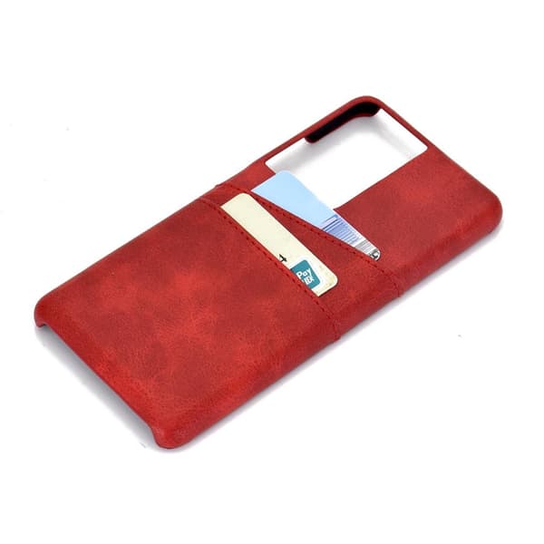 Stilrent Skal med Kortfack - Samsung Galaxy S21 Ultra Röd Röd