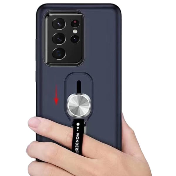 Samsung Galaxy S21 Ultra - Genomtänkt Skyddsskal med Hållare