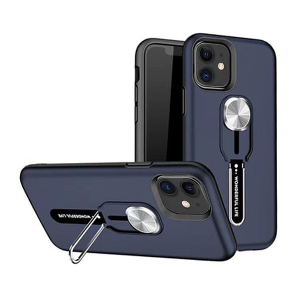 Elegant Skal med Hållare - iPhone 12 Blå