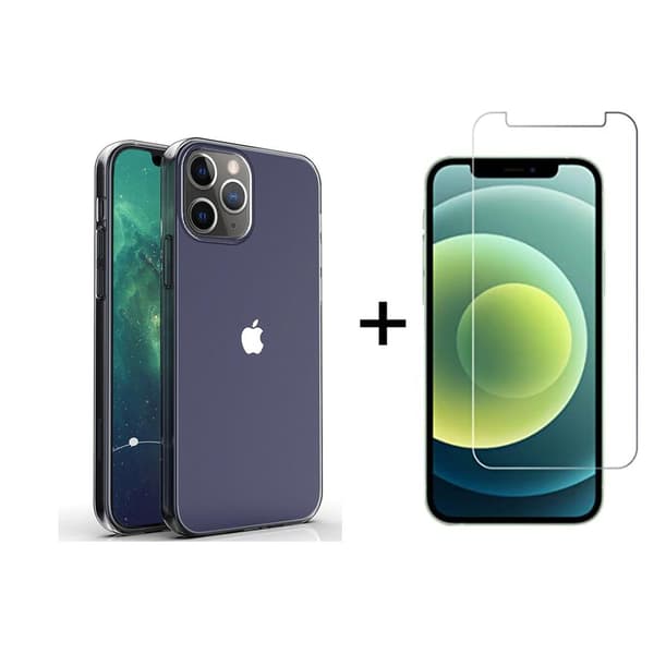 iPhone 12 Pro - Stötdämpande Silikonskal + Skärmskydd
