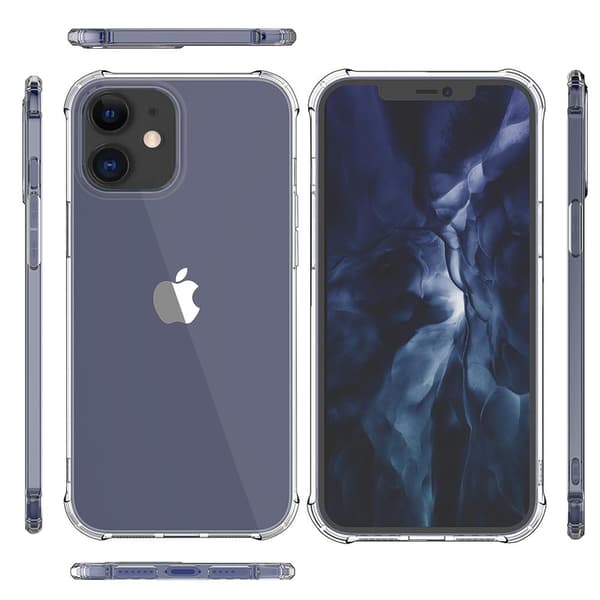 iPhone 12 - Stötdämpande Silikonskal+Skärmskydd (Tjocka Hörn)