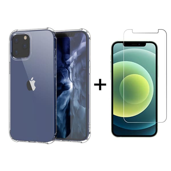 iPhone 12 Pro - Robust Skyddsskal i Silikon + Skärmskydd