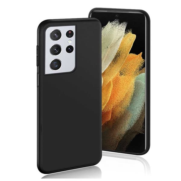 Tunt Svart Galaxy S21 Ultra Skal Mobilskal 1mm TPU