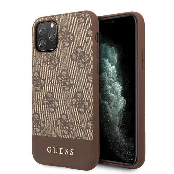 Guess iPhone 11 Pro Max skal 4G Stripe Collection - Brun