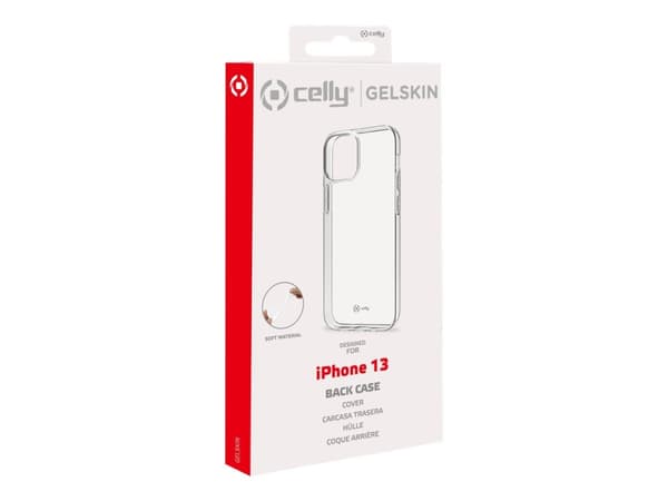 Celly Gelskin - Baksidedeksel for mobiltelefon - termoplast-polyuretan (TPU) - gjennomsiktig - for Apple iPhone 13