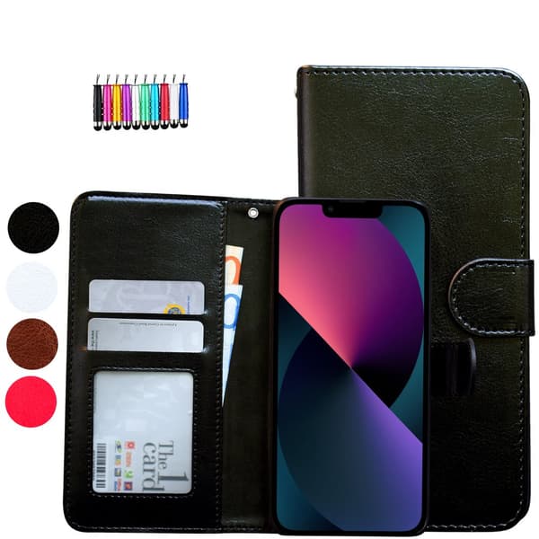 Suojaa iPhone 12 Mini - Nahkakotelo Black
