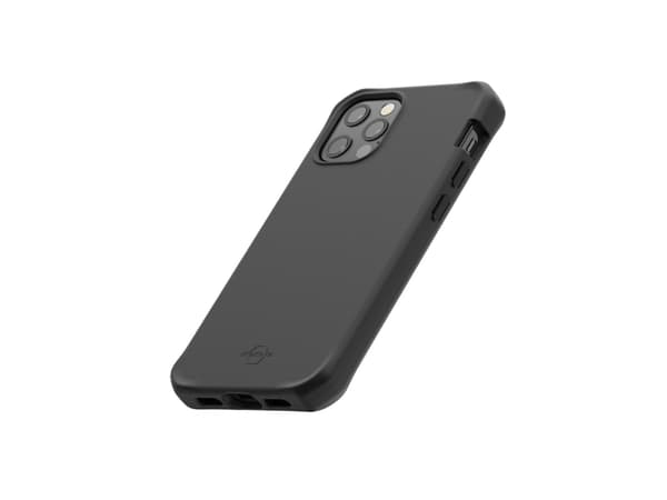 Mobilis SPECTRUM - Baksidedeksel for mobiltelefon - Impacthane - solid svart - for Apple iPhone 12, 12 Pro