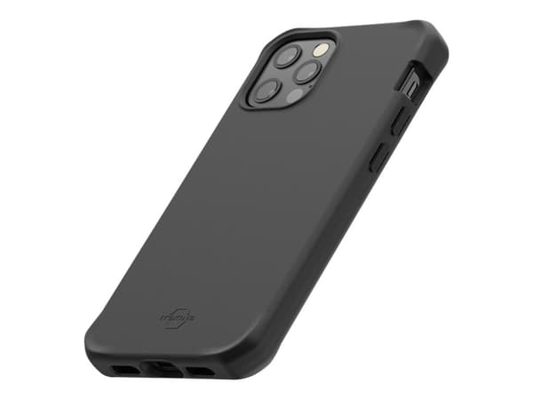 Mobilis SPECTRUM - Baksidedeksel for mobiltelefon - Impacthane - solid svart - for Apple iPhone 12, 12 Pro