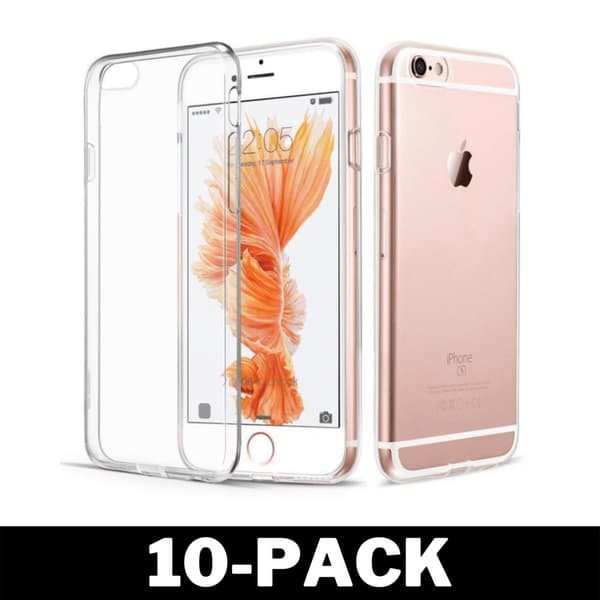 Genomskinligt Skal iPhone 6/6s Plus Transparent TPU 10-Pack