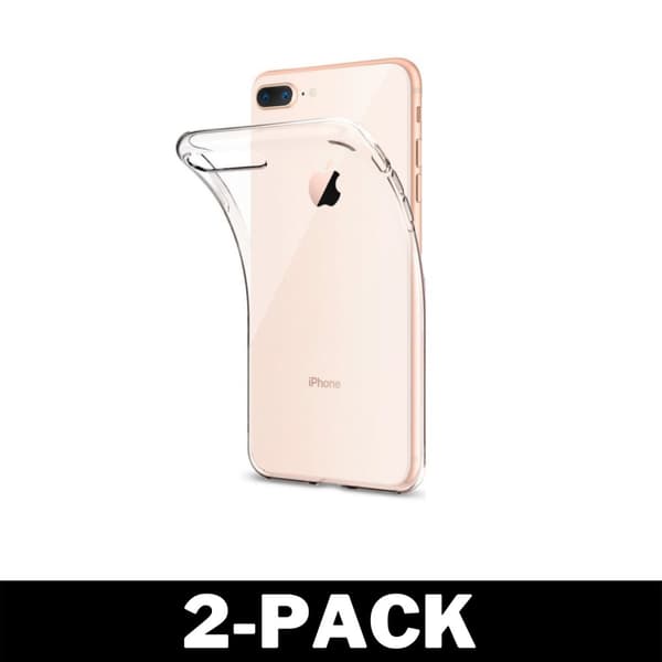 Gennemsigtig Taske iPhone 7/8 Plus Transparent TPU 2-Pack