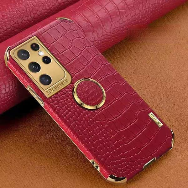 ‘Samsung Galaxy S21´ Lyxigt Stilrent skal med ring ställ-funktion Guld Red