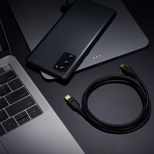Rvelon USB-C till USB-C Kabel 1 Meter - Svart