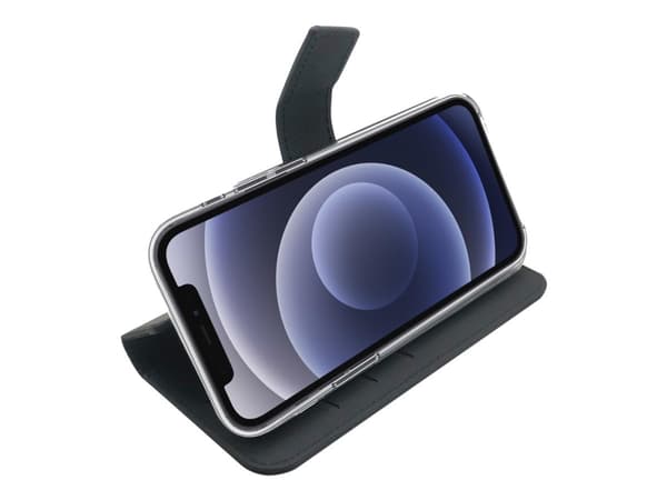 Celly Wally - Vikbart fodral för mobiltelefon - konstläder - svart - för Apple iPhone 13