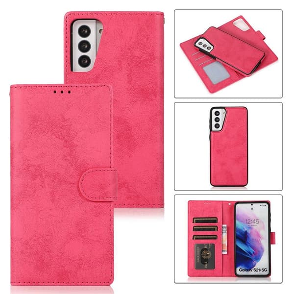 Samsung Galaxy S21 Plus - Professionellt LEMAN Plånboksfodral Rosa