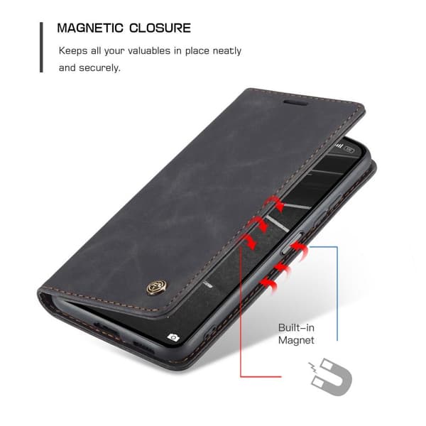 CASEME Retro tegnebog taske til Xiaomi Mi 11 Lite - Sort