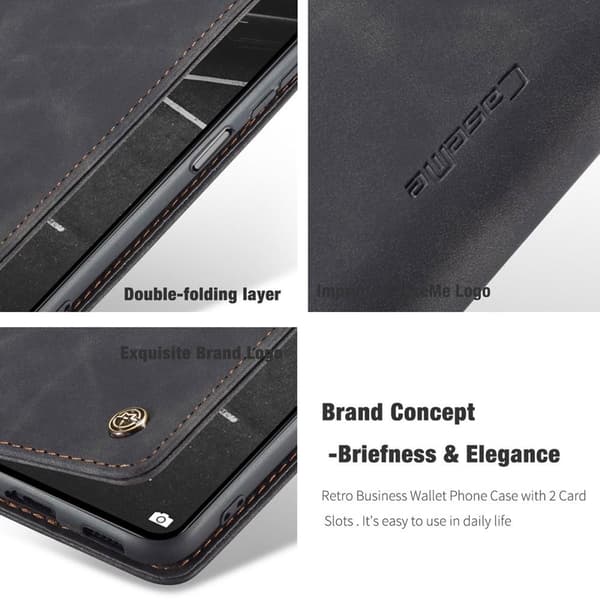 CASEME Retro tegnebog taske til Xiaomi Mi 11 Lite - Sort
