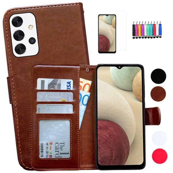 Samsung Galaxy A32 5G - Læder cover / Beskyttelse Black