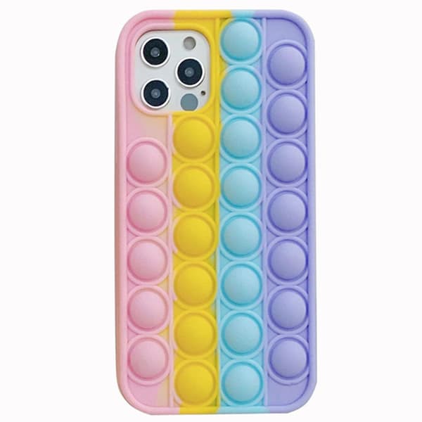 Effektfullt Fidget Pop It Silikonskal - iPhone 12 Pro Rainbow Rainbow