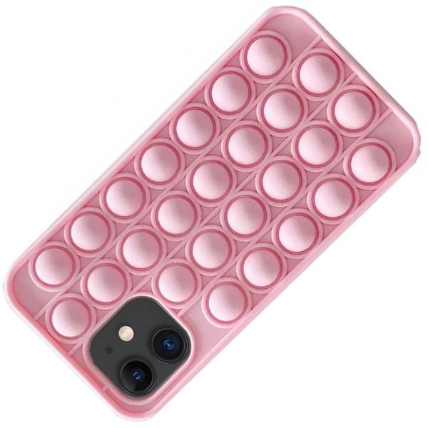 Stötdämpande Fidget Pop It Silikonskal - iPhone 11 Rosa
