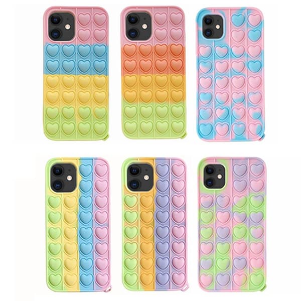 iPhone 11 - Mjukt Hjärta Fidget Pop It Silikonskal