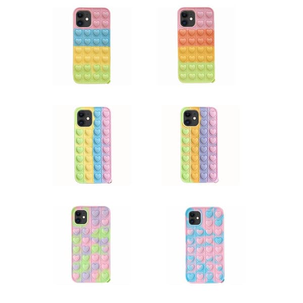 iPhone 11 - Mjukt Hjärta Fidget Pop It Silikonskal