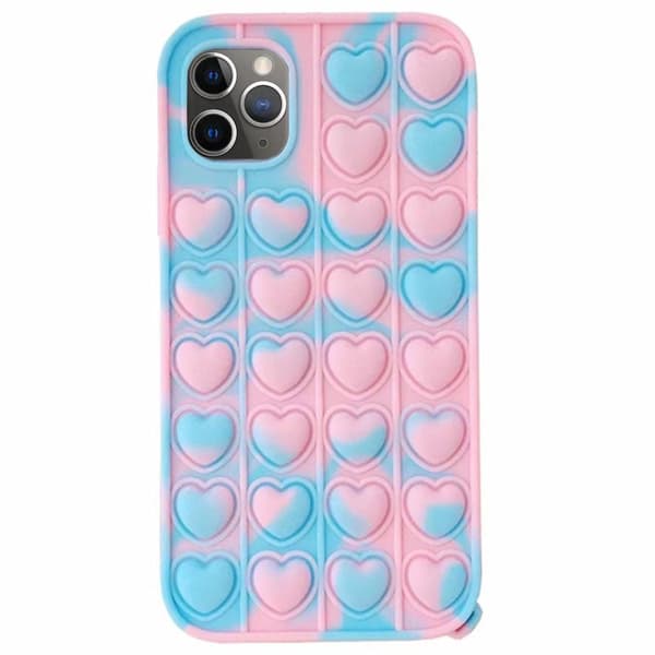 Fidget Pop It Simple Dimple Skal - iPhone 12 Pro Rosa-Blå