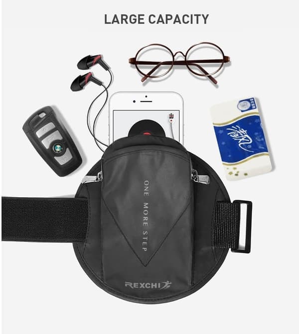 Rexchi Dual Pocket Sportarmband - Grå