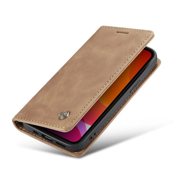 CaseMe Slim Plånboksfodral iPhone 12/12 Pro Brun