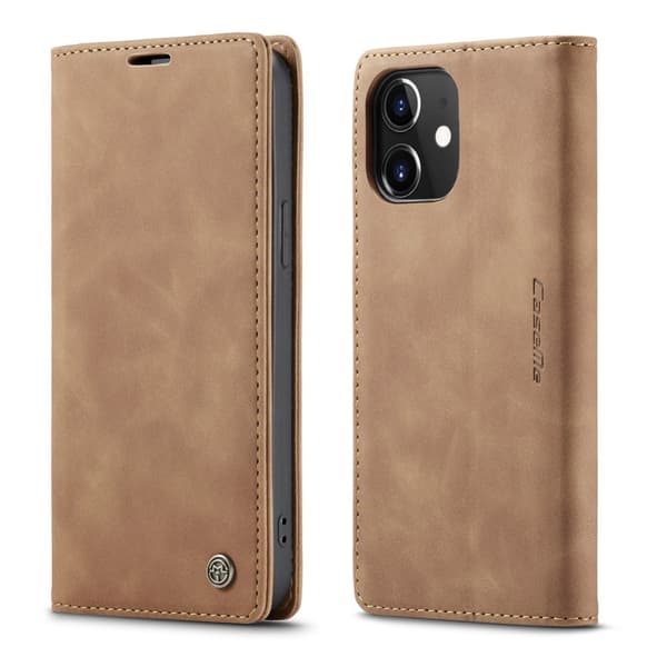 CaseMe Slim Plånboksfodral iPhone 12/12 Pro Brun