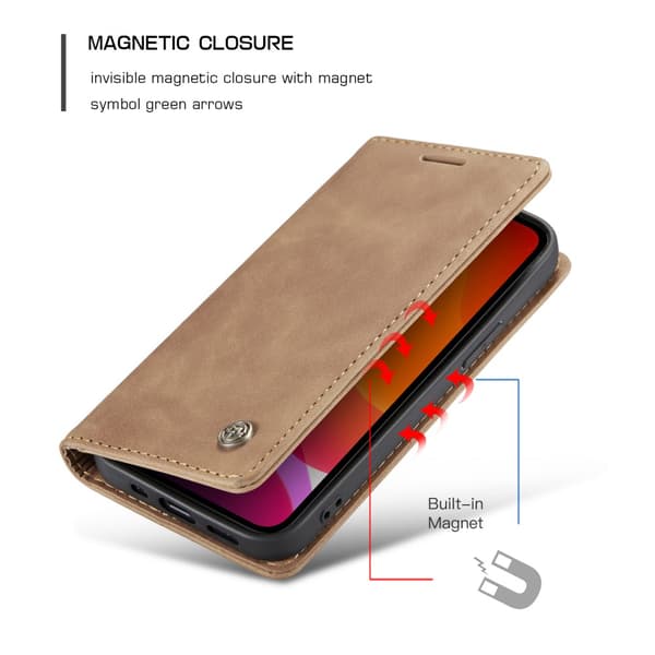 CaseMe Slim Plånboksfodral iPhone 12/12 Pro Brun