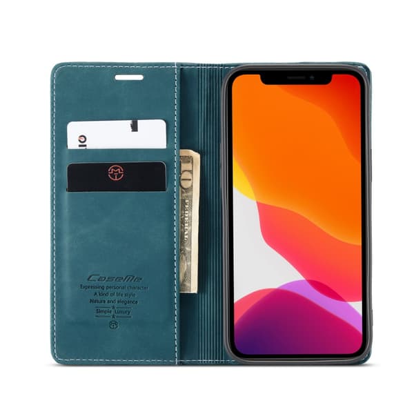 CaseMe Slim Plånboksfodral iPhone 12/12 Pro Blå