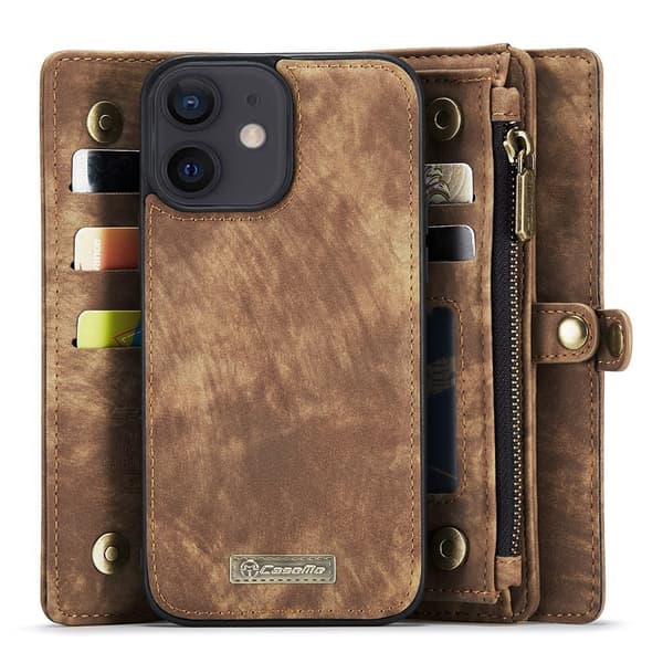 CaseMe Multi-Slot 2 i 1 Plånboksfodral 12/12 Pro Brun