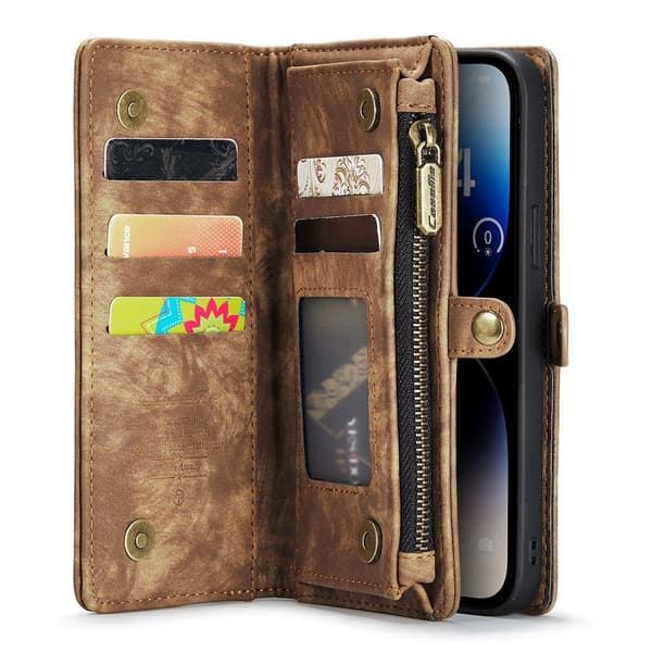 CaseMe Multi-Slot 2 i 1 Plånboksfodral 12/12 Pro Brun