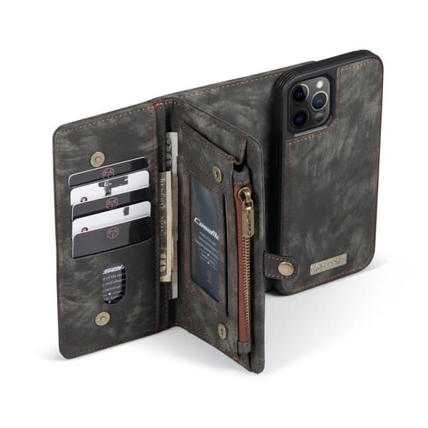CaseMe Plånboksfodral Multi-Slot iPhone 12 Pro Max Svart
