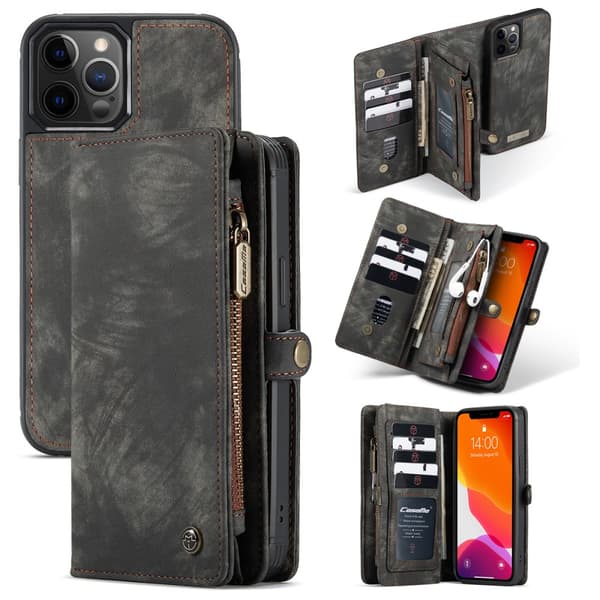 CaseMe Plånboksfodral Multi-Slot iPhone 12 Pro Max Svart