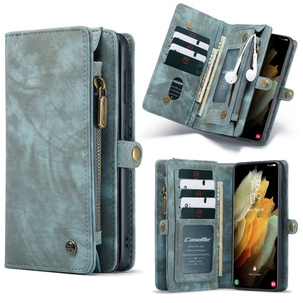 CaseMe Plånboksfodral Multi-Slot Samsung Galaxy S21 Blå