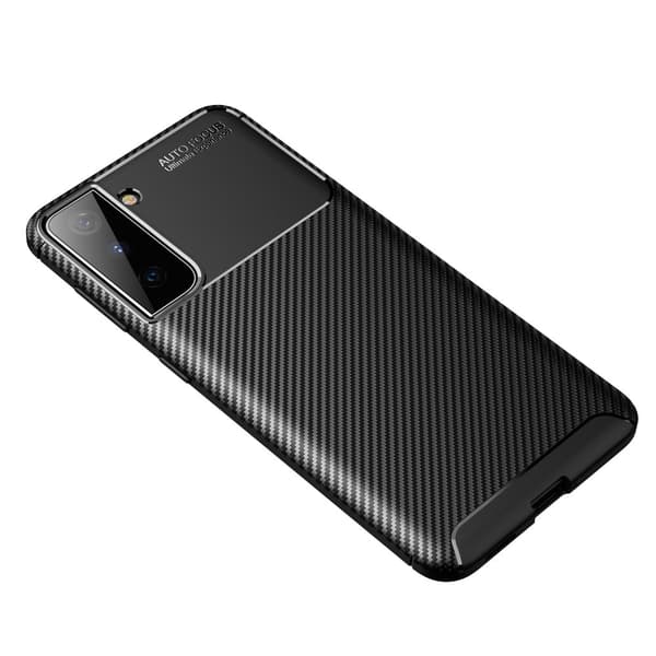 Carbon Shockproof TPU Case Samsung Galaxy S21 Svart