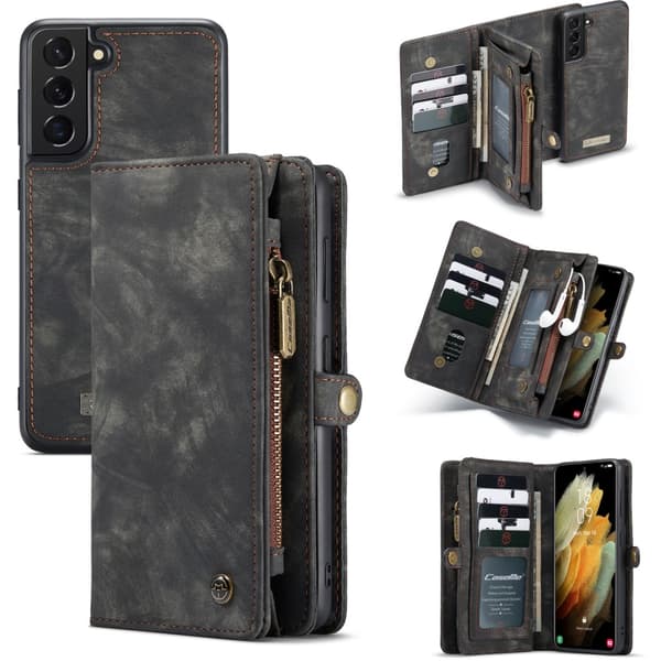 CaseMe Plånboksfodral Multi-Slot Samsung Galaxy S21 Plus Svart