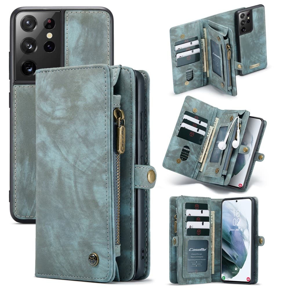 CaseMe Plånboksfodral Multi-Slot Samsung Galaxy S21 Ultra Blå