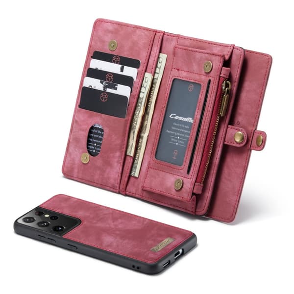 CaseMe Plånboksfodral Multi-Slot Samsung Galaxy S21 Ultra Röd