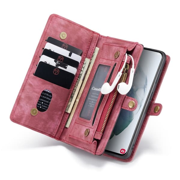 CaseMe Plånboksfodral Multi-Slot Samsung Galaxy S21 Ultra Röd