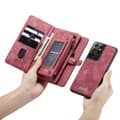 Miniatyrbild 8 av 8: CaseMe Plånboksfodral Multi-Slot Samsung Galaxy S21 Ultra Röd