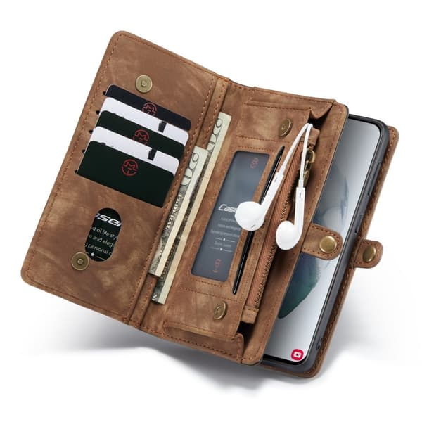 CaseMe Plånboksfodral Multi-Slot Samsung Galaxy S21 Ultra Brun