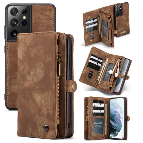 CaseMe Plånboksfodral Multi-Slot Samsung Galaxy S21 Ultra Brun