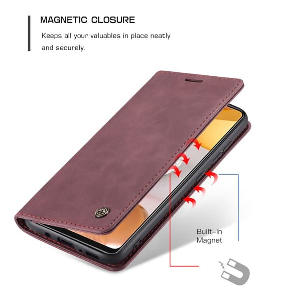 CaseMe Slim Plånboksfodral Samsung Galaxy S21 Vinröd