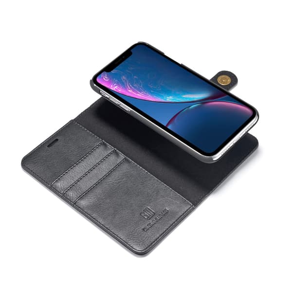 DG.MING 2-in-1 Magnet Wallet iPhone XR Black